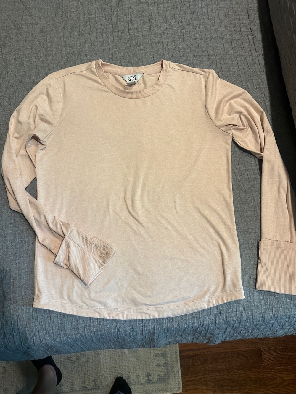Athleta Girls Long Sleeve Tee in Light Pink